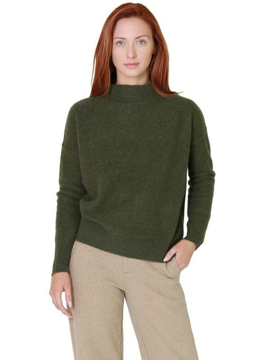 Vince Sweaters - Vince Funnel Neck Sweater Olive Green Knit Relaxed Fit Long Sleeve S